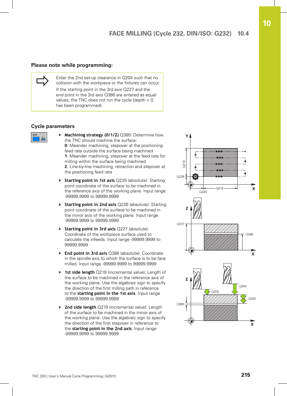 Please note while programming, Cycle parameters | HEIDENHAIN TNC 320 (34055x-06) Cycle programming User Manual | Page 215 / 403