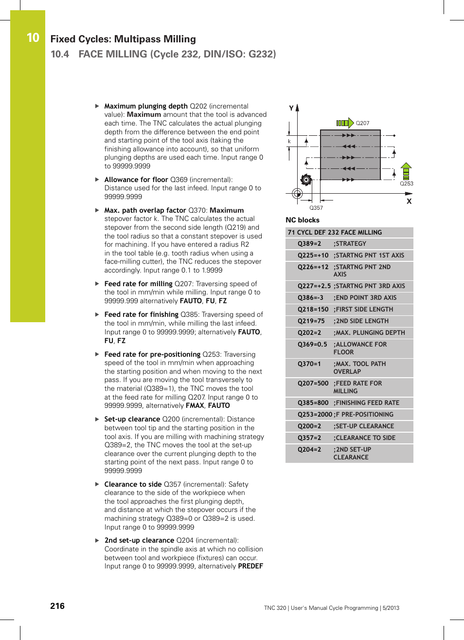 HEIDENHAIN TNC 320 (34055x-06) Cycle programming User Manual | Page 216 / 403