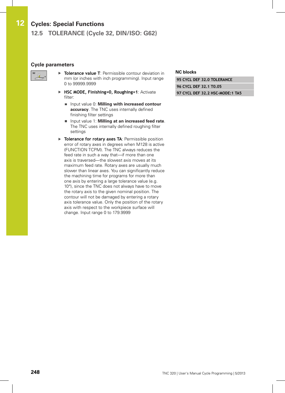 Cycle parameters | HEIDENHAIN TNC 320 (34055x-06) Cycle programming User Manual | Page 248 / 403