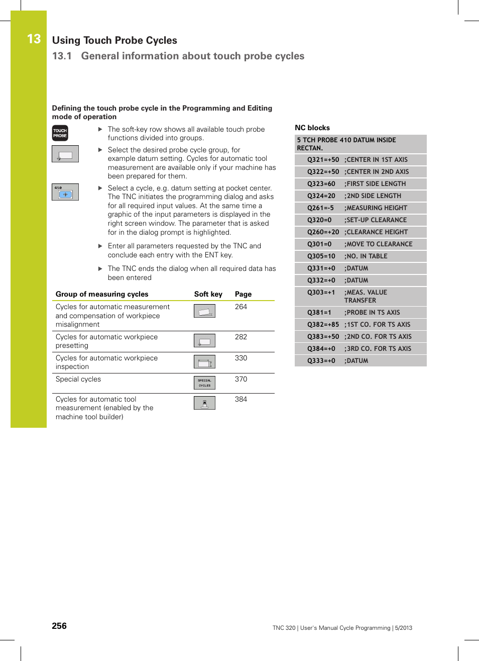HEIDENHAIN TNC 320 (34055x-06) Cycle programming User Manual | Page 256 / 403