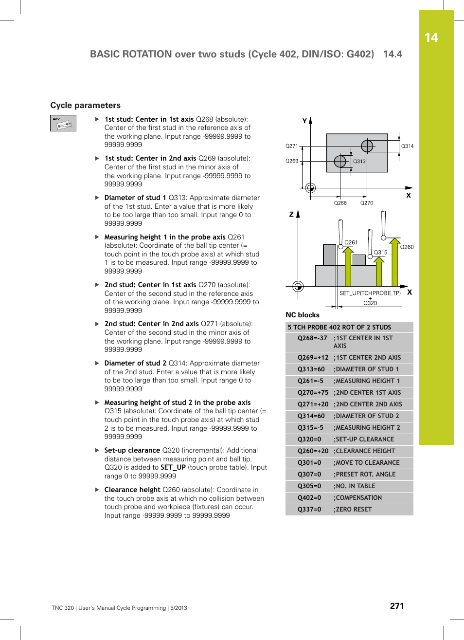 Cycle parameters | HEIDENHAIN TNC 320 (34055x-06) Cycle programming User Manual | Page 271 / 403