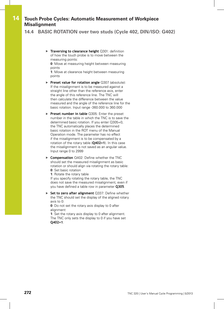 HEIDENHAIN TNC 320 (34055x-06) Cycle programming User Manual | Page 272 / 403