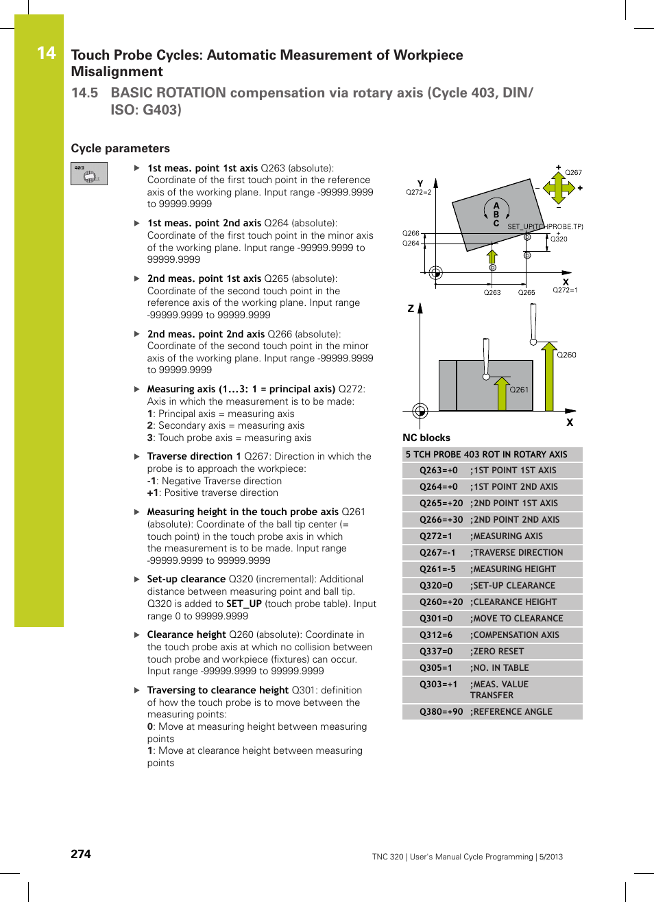 Cycle parameters | HEIDENHAIN TNC 320 (34055x-06) Cycle programming User Manual | Page 274 / 403