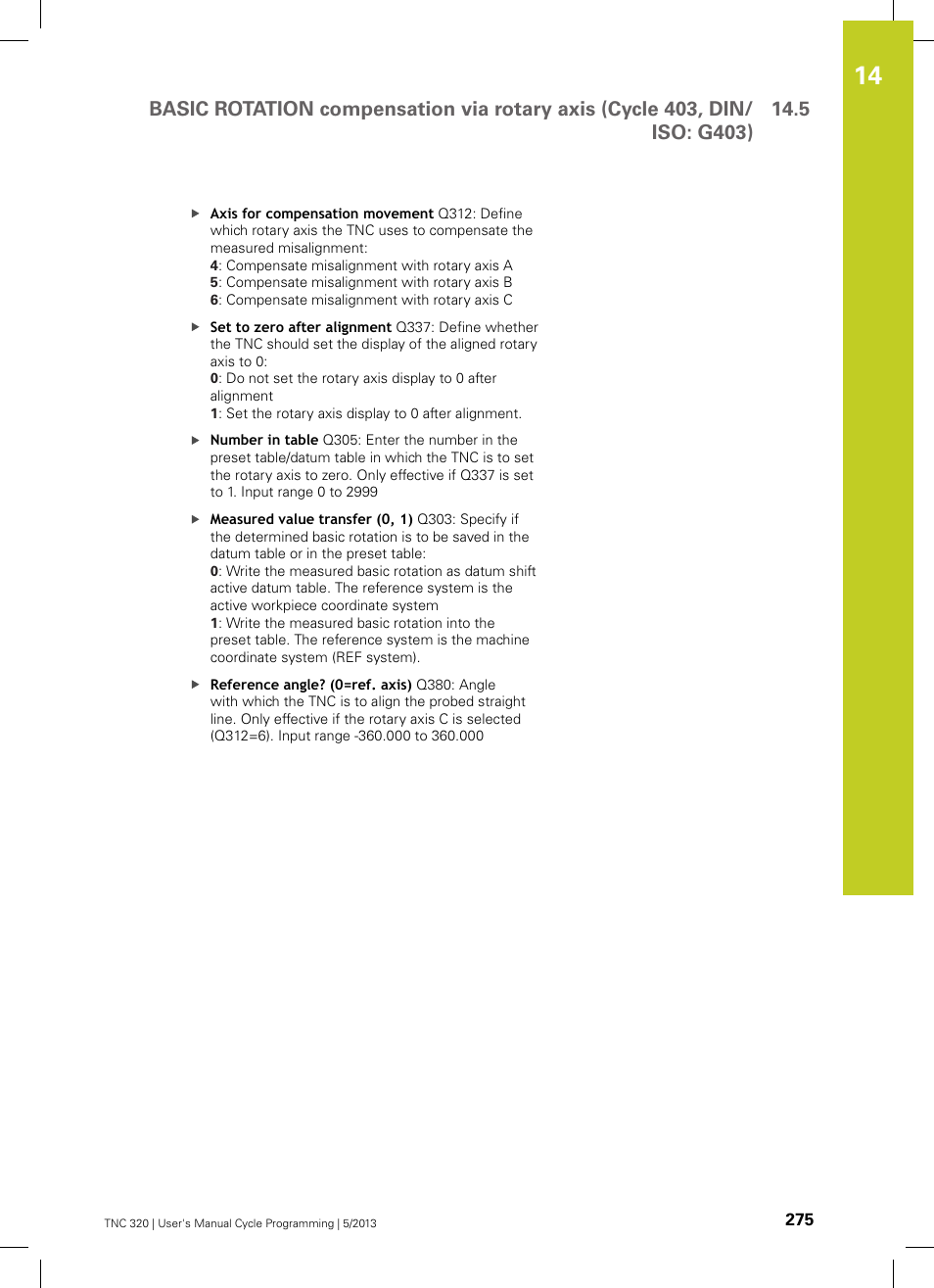 HEIDENHAIN TNC 320 (34055x-06) Cycle programming User Manual | Page 275 / 403