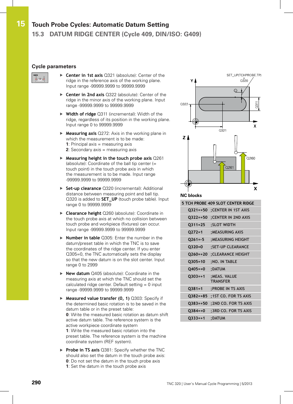 Cycle parameters | HEIDENHAIN TNC 320 (34055x-06) Cycle programming User Manual | Page 290 / 403