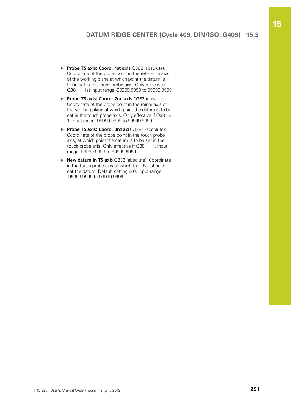 HEIDENHAIN TNC 320 (34055x-06) Cycle programming User Manual | Page 291 / 403