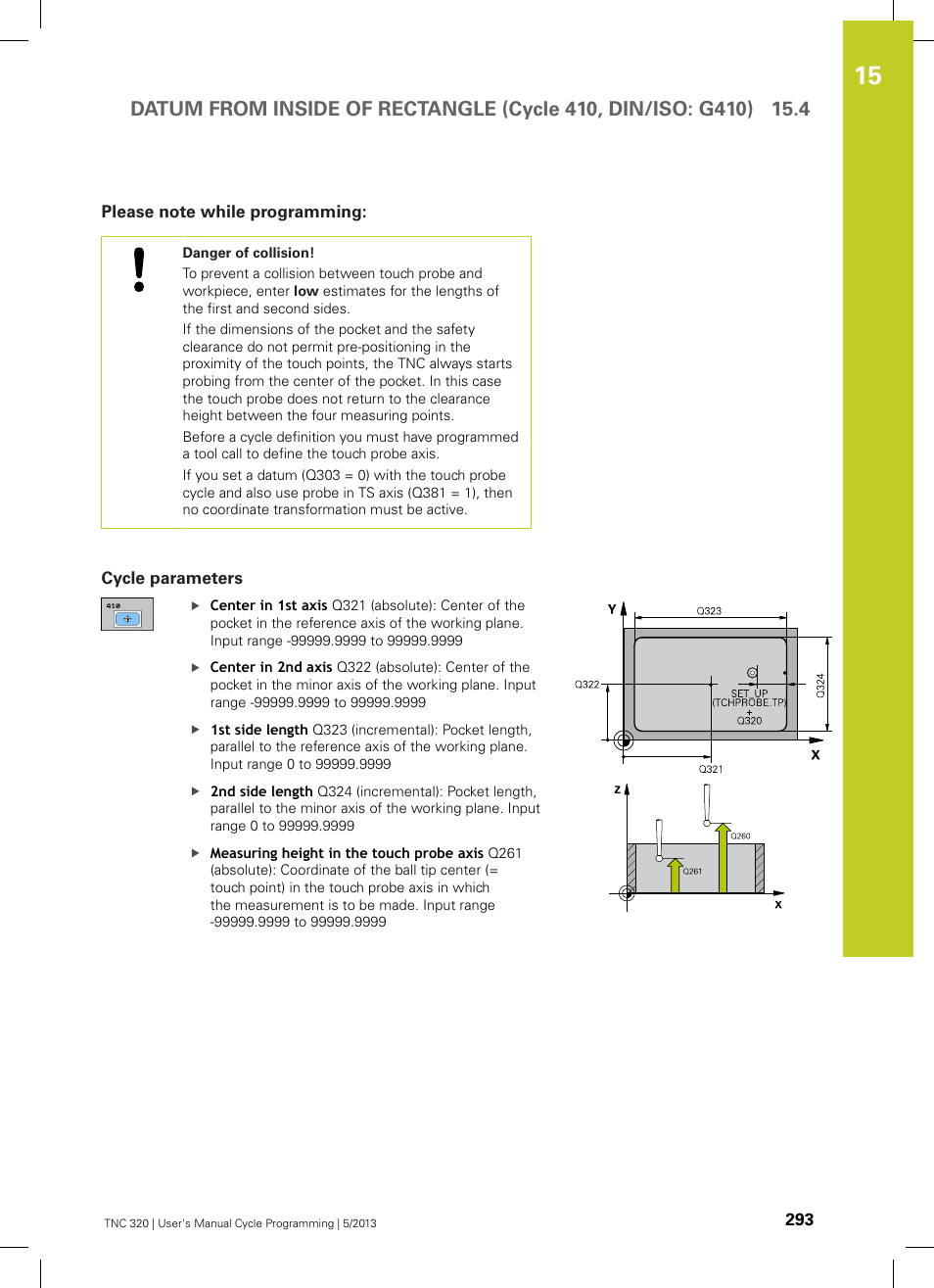 Please note while programming, Cycle parameters | HEIDENHAIN TNC 320 (34055x-06) Cycle programming User Manual | Page 293 / 403
