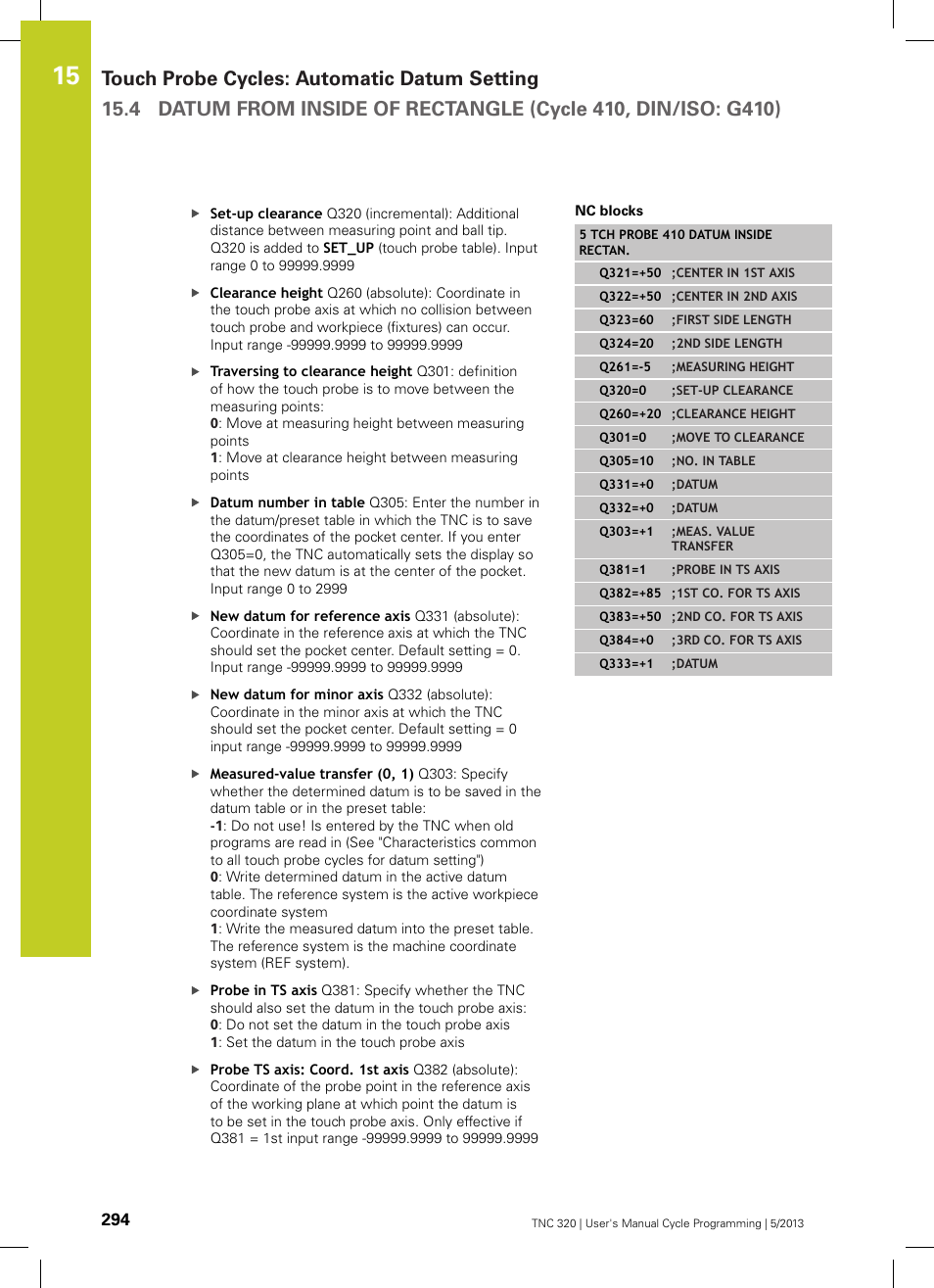 HEIDENHAIN TNC 320 (34055x-06) Cycle programming User Manual | Page 294 / 403