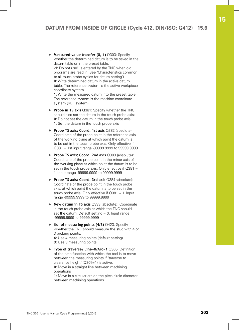 HEIDENHAIN TNC 320 (34055x-06) Cycle programming User Manual | Page 303 / 403