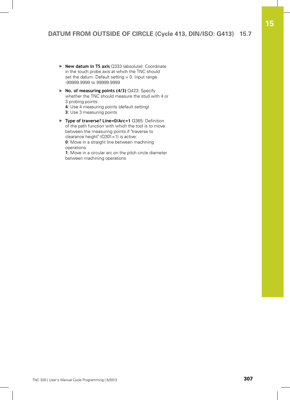 HEIDENHAIN TNC 320 (34055x-06) Cycle programming User Manual | Page 307 / 403