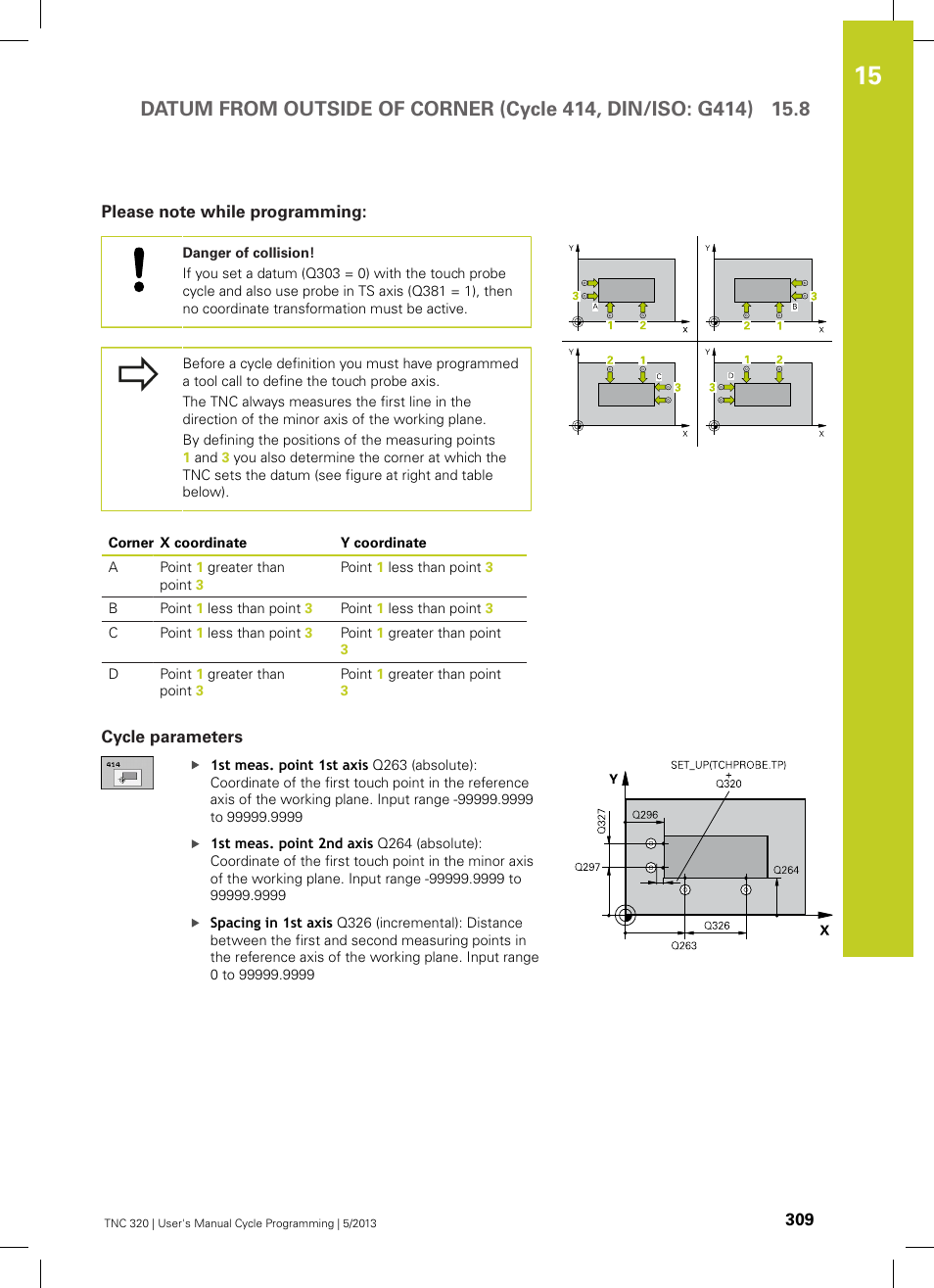 Please note while programming, Cycle parameters | HEIDENHAIN TNC 320 (34055x-06) Cycle programming User Manual | Page 309 / 403