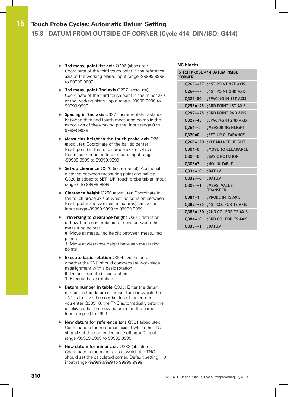 HEIDENHAIN TNC 320 (34055x-06) Cycle programming User Manual | Page 310 / 403