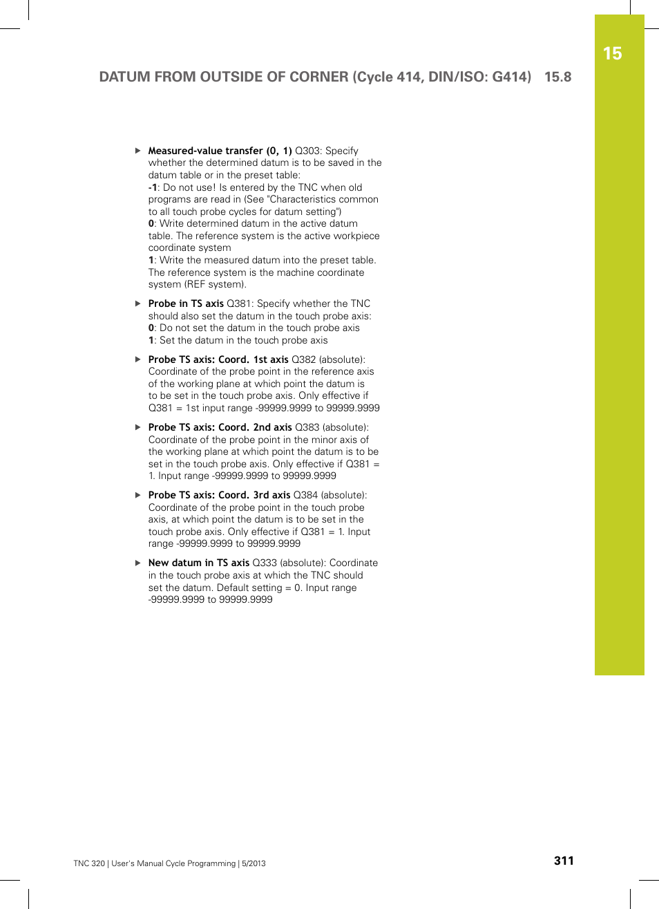 HEIDENHAIN TNC 320 (34055x-06) Cycle programming User Manual | Page 311 / 403