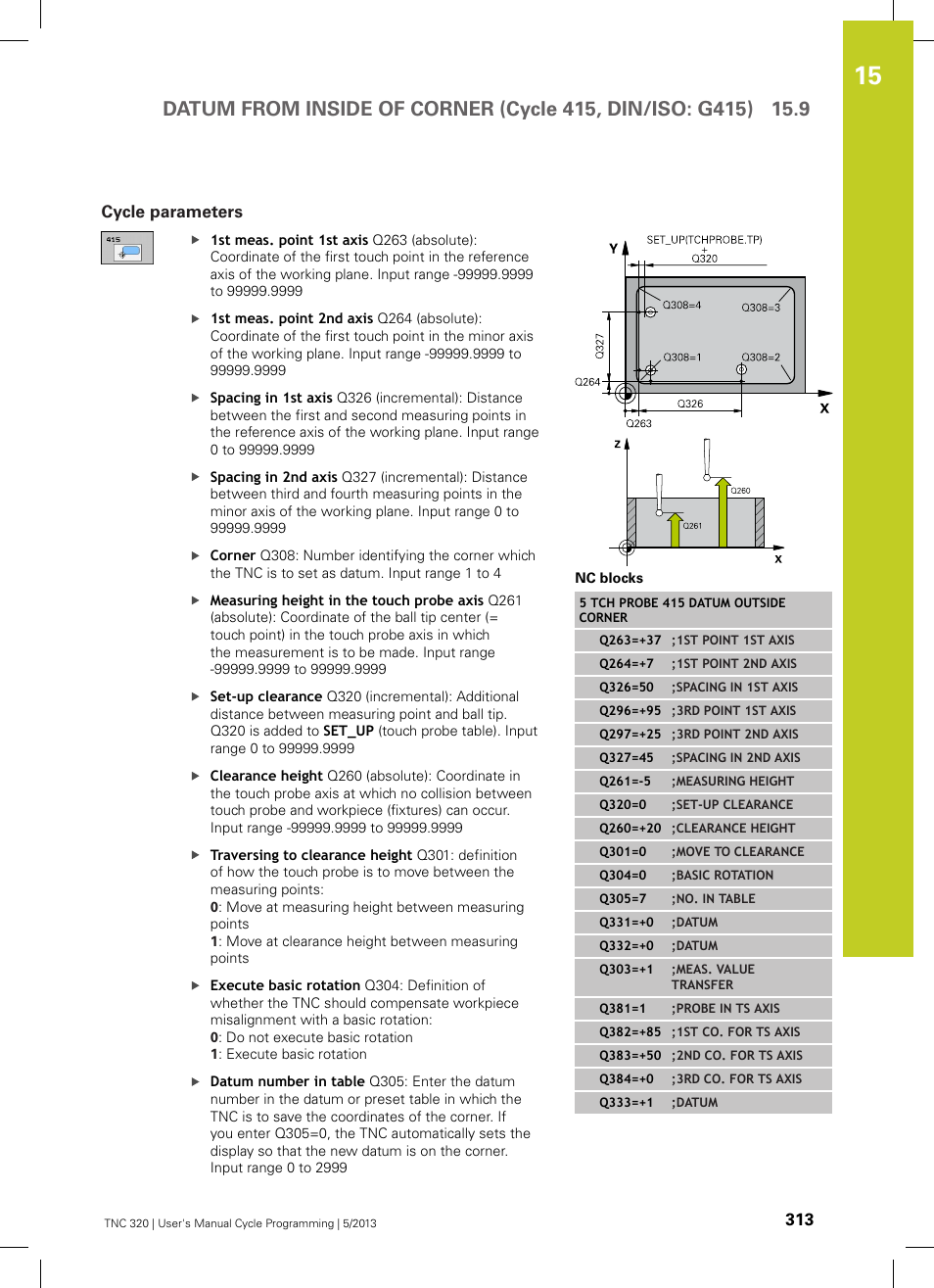 Cycle parameters | HEIDENHAIN TNC 320 (34055x-06) Cycle programming User Manual | Page 313 / 403