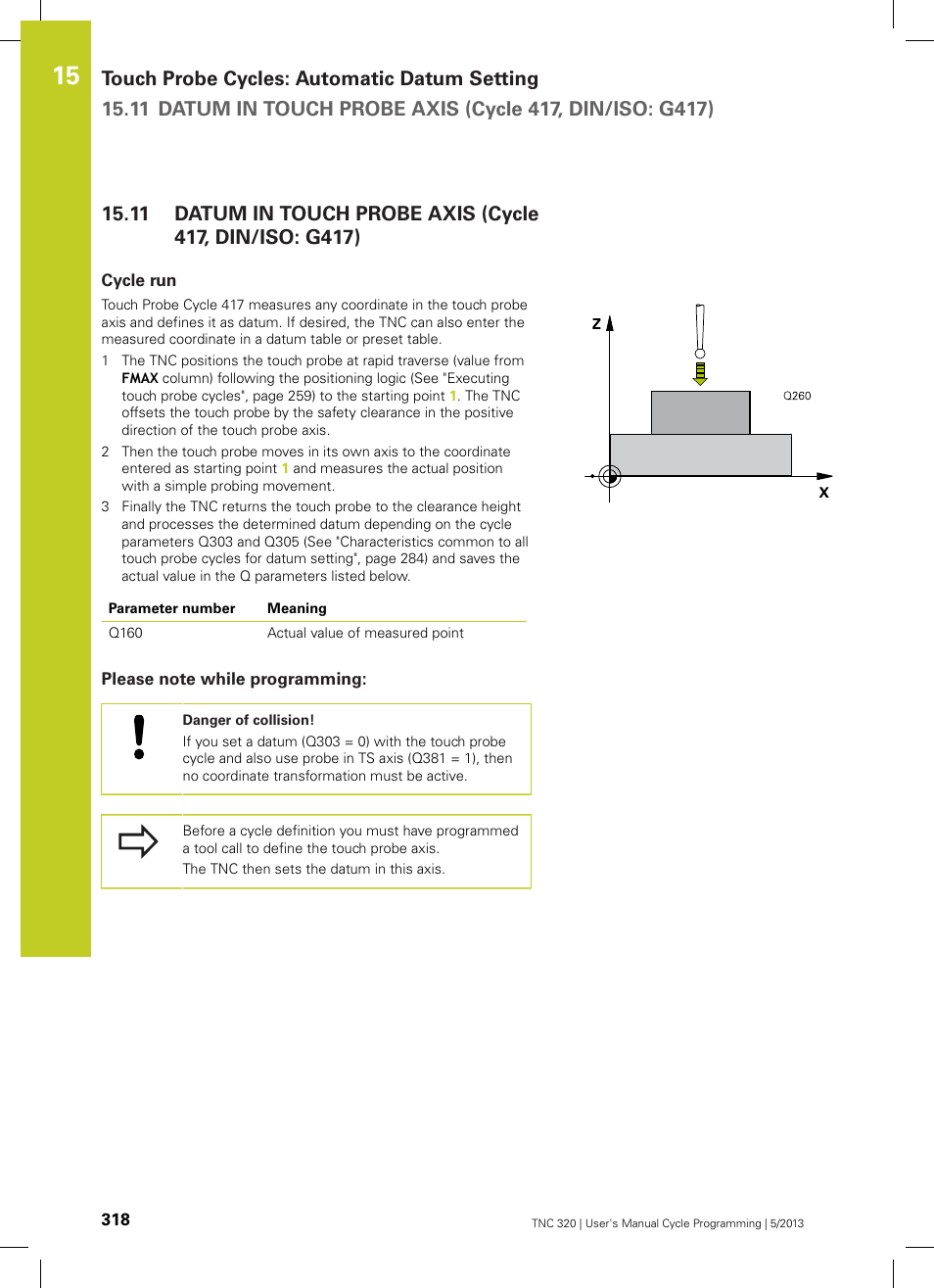 Cycle run, Please note while programming | HEIDENHAIN TNC 320 (34055x-06) Cycle programming User Manual | Page 318 / 403