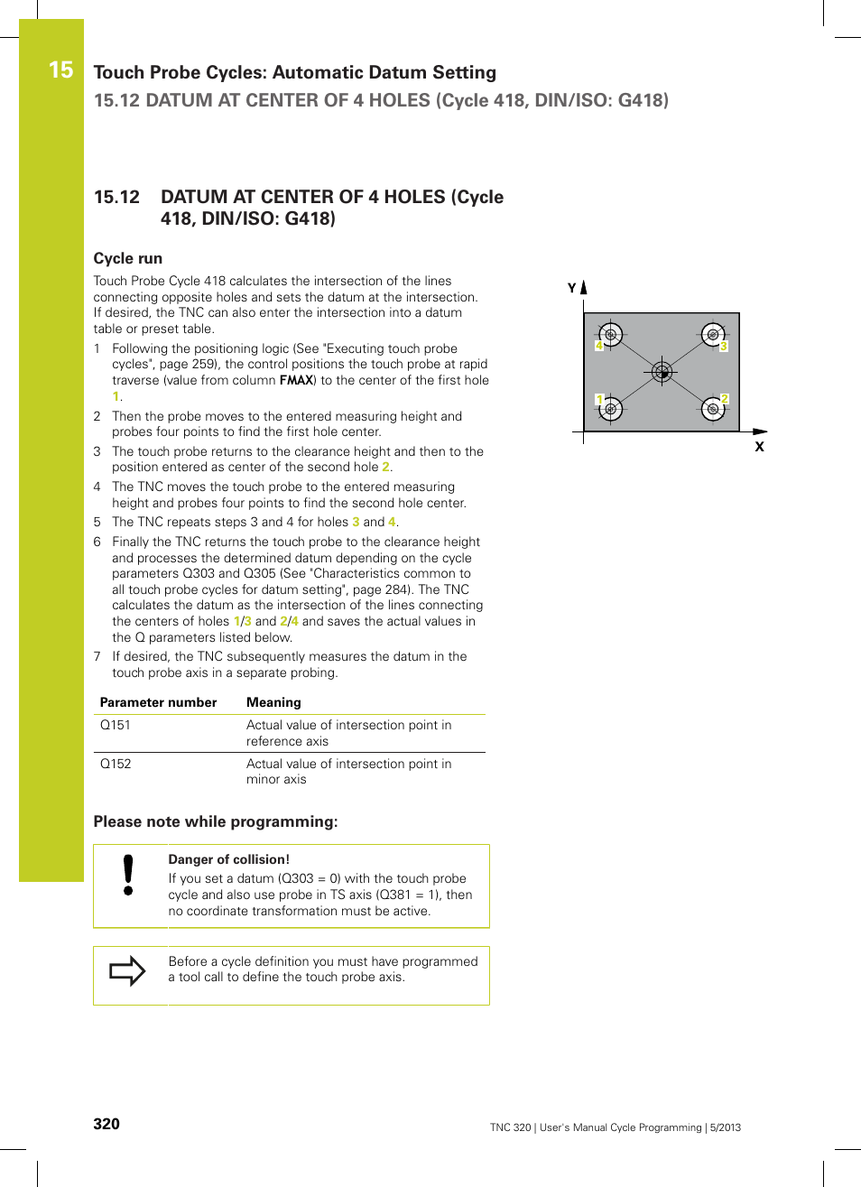 Cycle run, Please note while programming | HEIDENHAIN TNC 320 (34055x-06) Cycle programming User Manual | Page 320 / 403