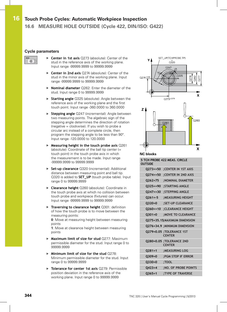 Cycle parameters | HEIDENHAIN TNC 320 (34055x-06) Cycle programming User Manual | Page 344 / 403