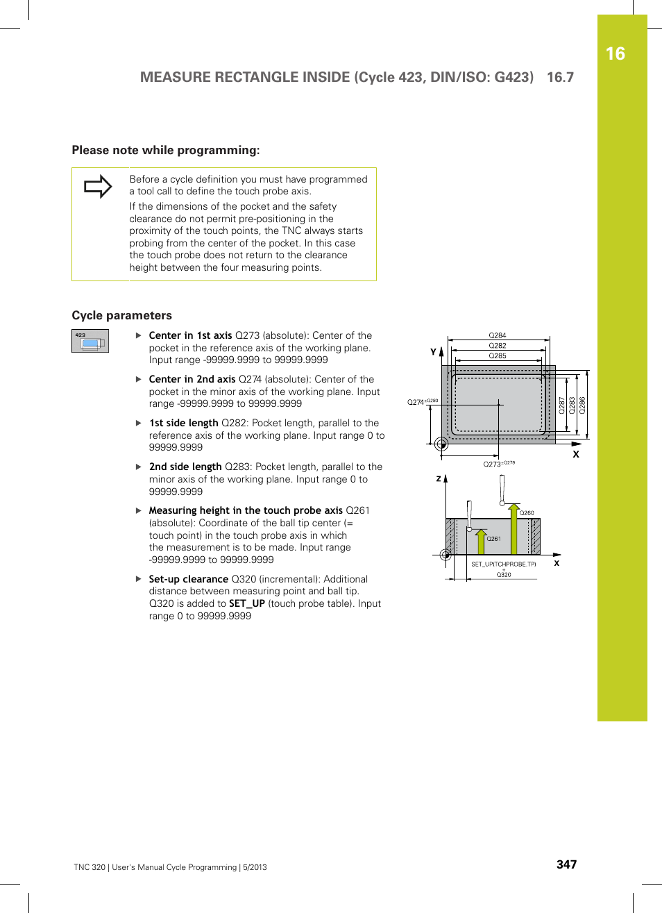 Please note while programming, Cycle parameters | HEIDENHAIN TNC 320 (34055x-06) Cycle programming User Manual | Page 347 / 403