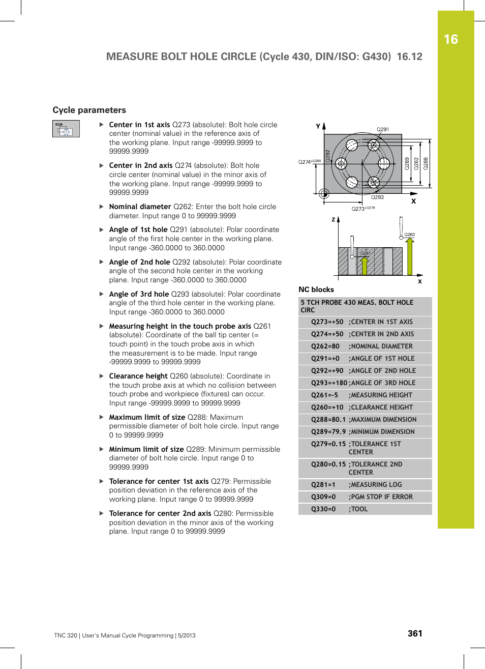 Cycle parameters | HEIDENHAIN TNC 320 (34055x-06) Cycle programming User Manual | Page 361 / 403