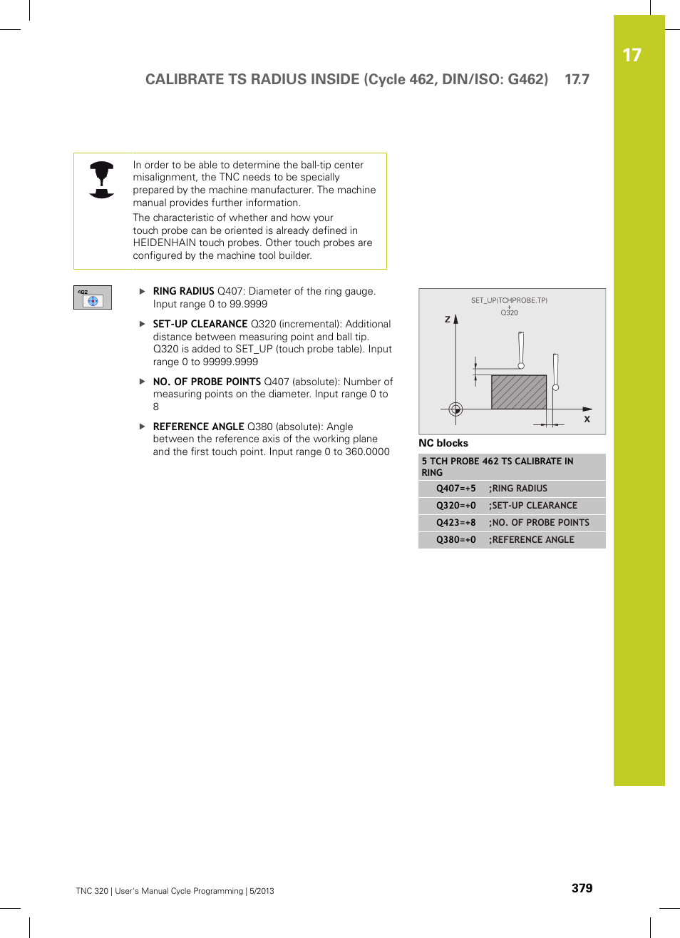 HEIDENHAIN TNC 320 (34055x-06) Cycle programming User Manual | Page 379 / 403