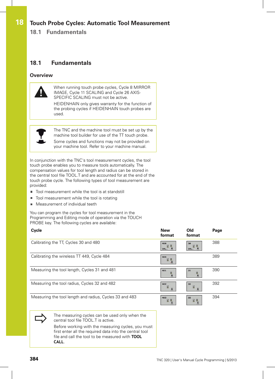 1 fundamentals, Overview, Fundamentals | HEIDENHAIN TNC 320 (34055x-06) Cycle programming User Manual | Page 384 / 403