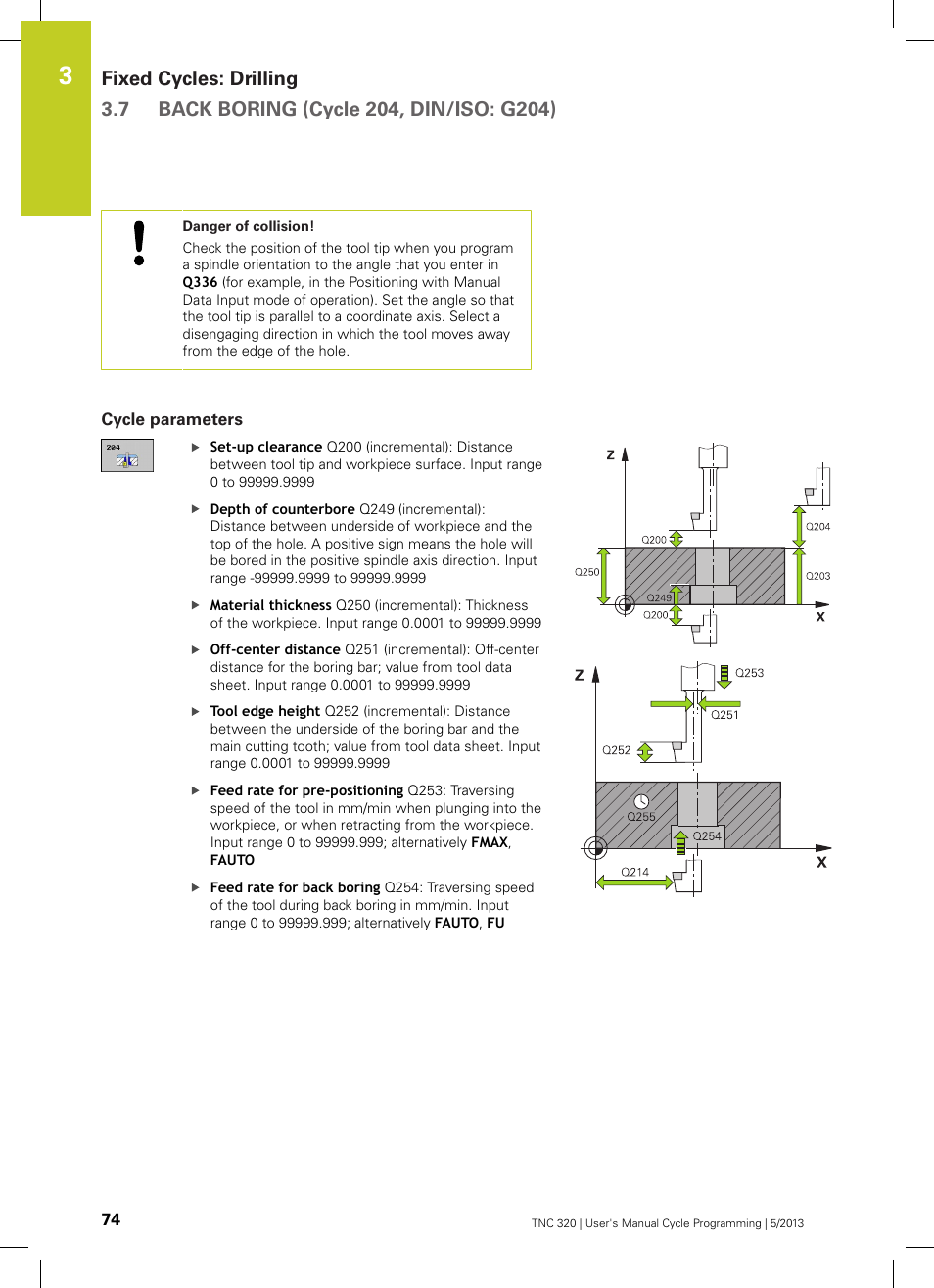 Cycle parameters | HEIDENHAIN TNC 320 (34055x-06) Cycle programming User Manual | Page 74 / 403