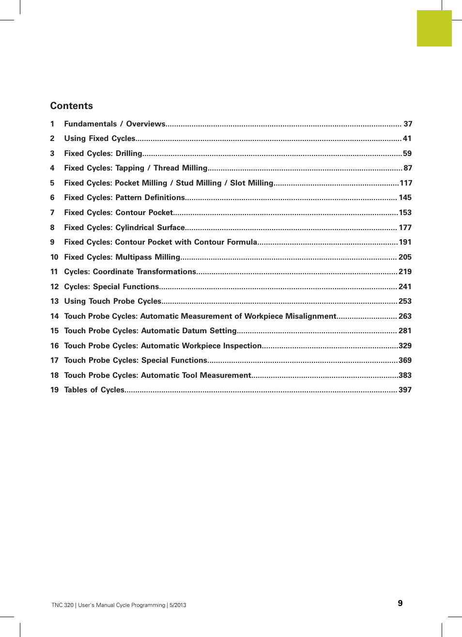 HEIDENHAIN TNC 320 (34055x-06) Cycle programming User Manual | Page 9 / 403