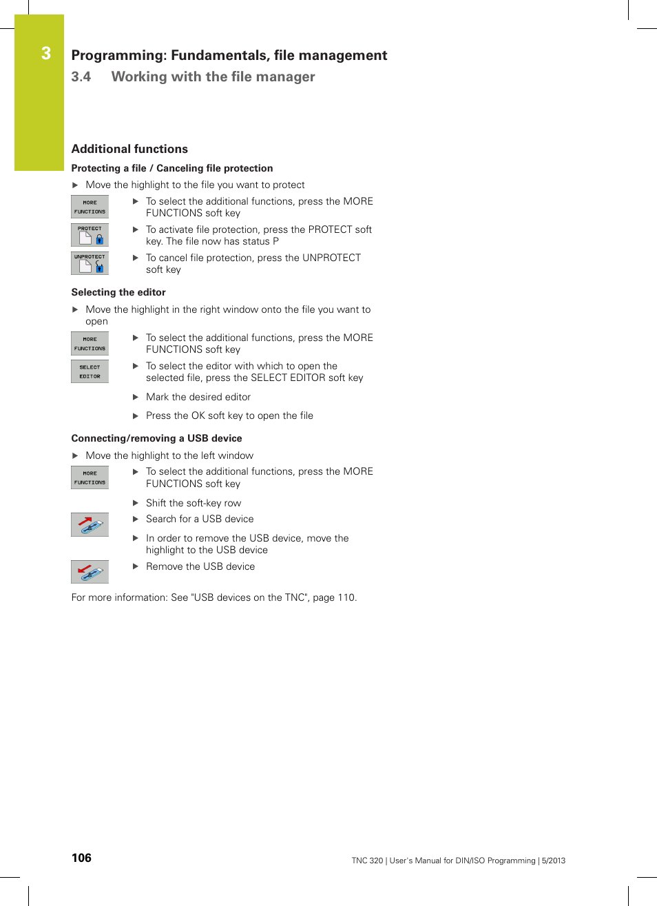 Additional functions | HEIDENHAIN TNC 320 (34055x-06) ISO programming User Manual | Page 106 / 509