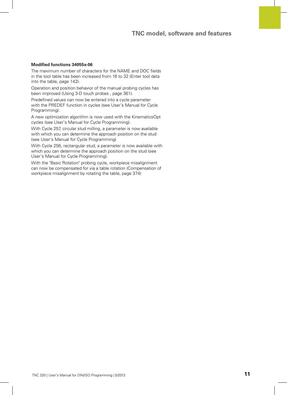 Tnc model, software and features | HEIDENHAIN TNC 320 (34055x-06) ISO programming User Manual | Page 11 / 509