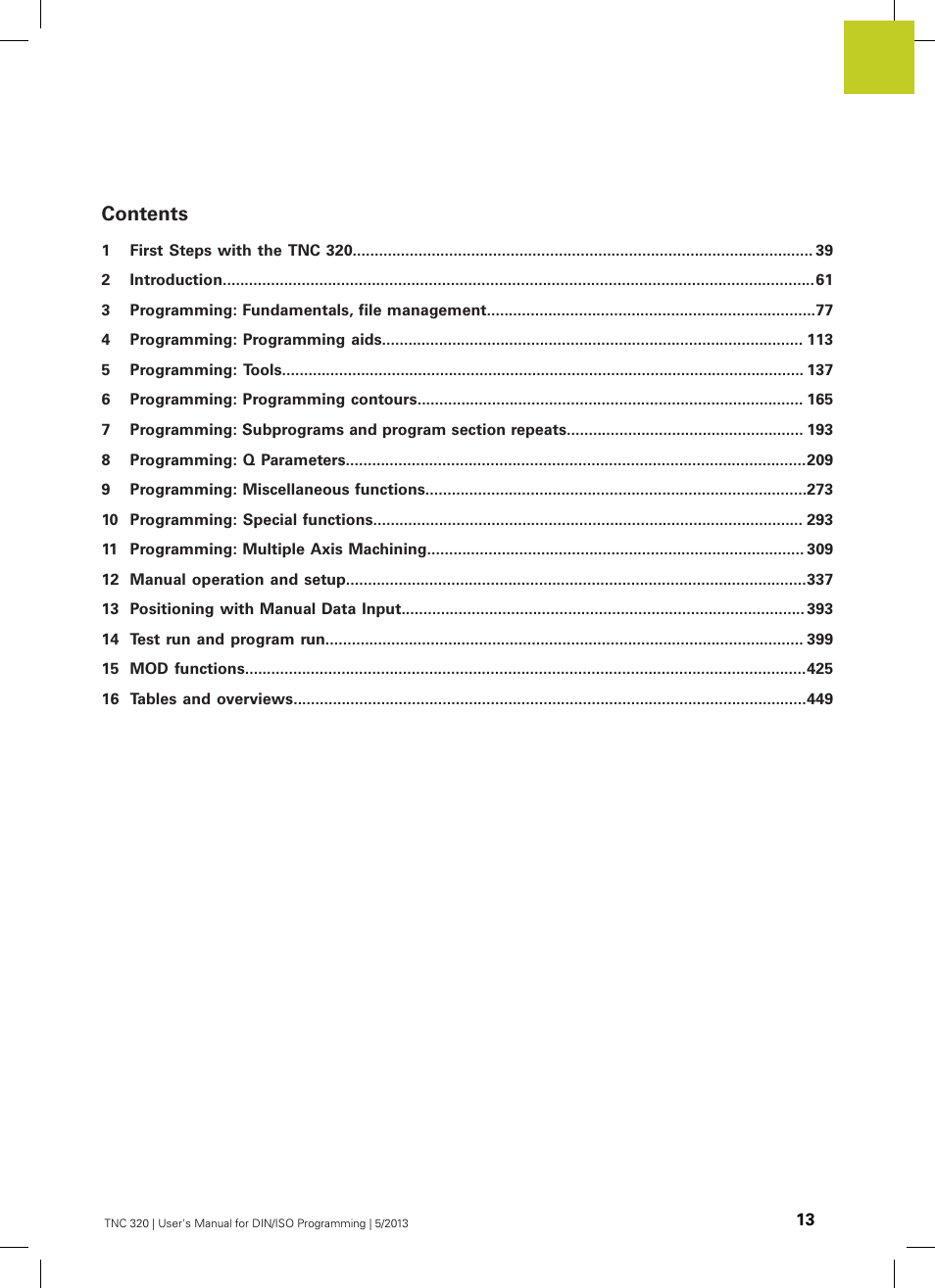HEIDENHAIN TNC 320 (34055x-06) ISO programming User Manual | Page 13 / 509