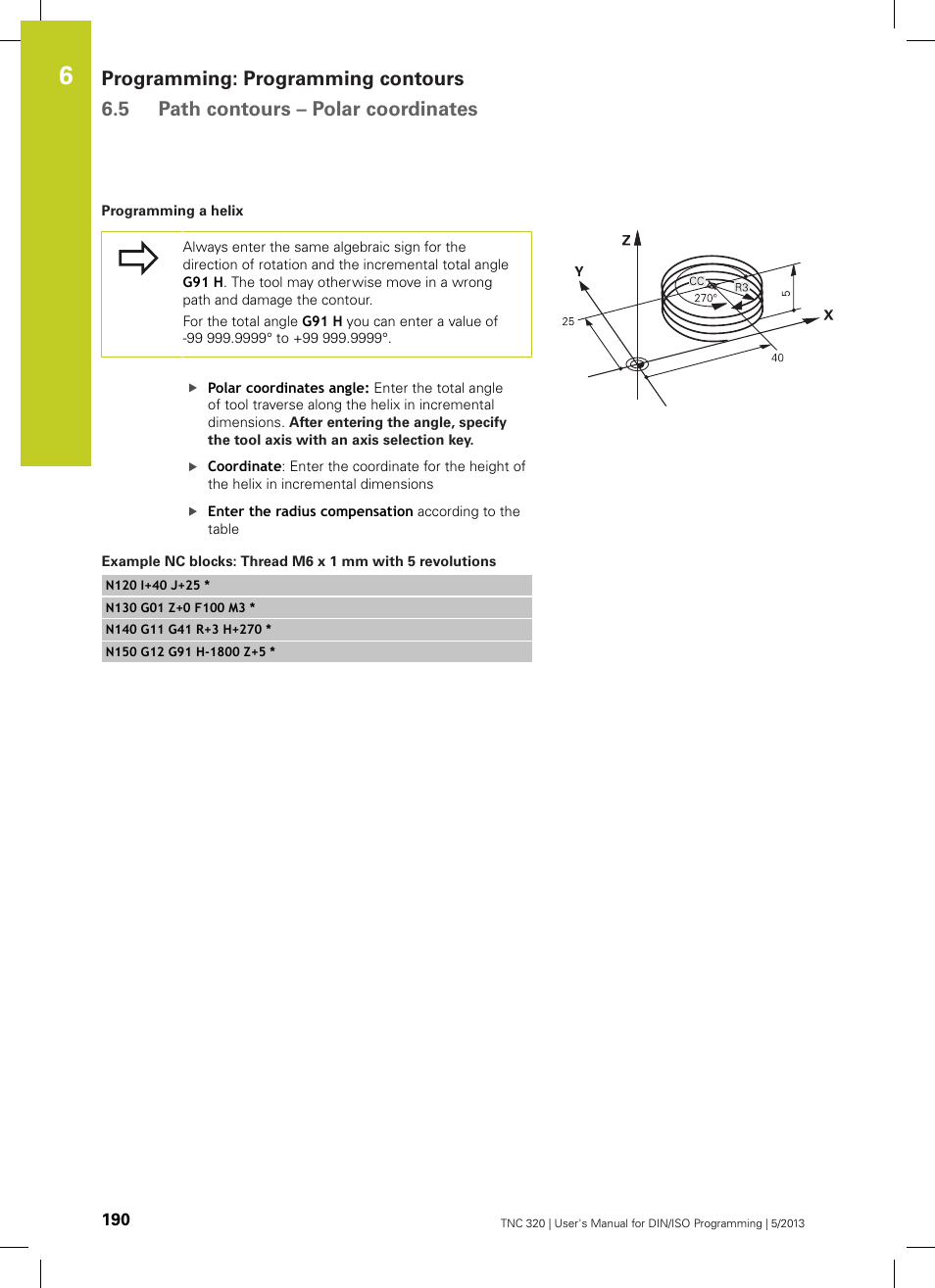 HEIDENHAIN TNC 320 (34055x-06) ISO programming User Manual | Page 190 / 509