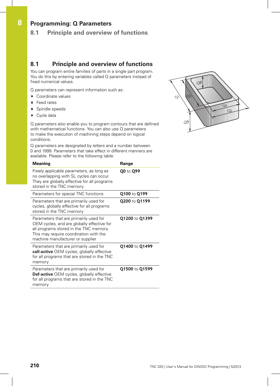 1 principle and overview of functions, Principle and overview of functions | HEIDENHAIN TNC 320 (34055x-06) ISO programming User Manual | Page 210 / 509