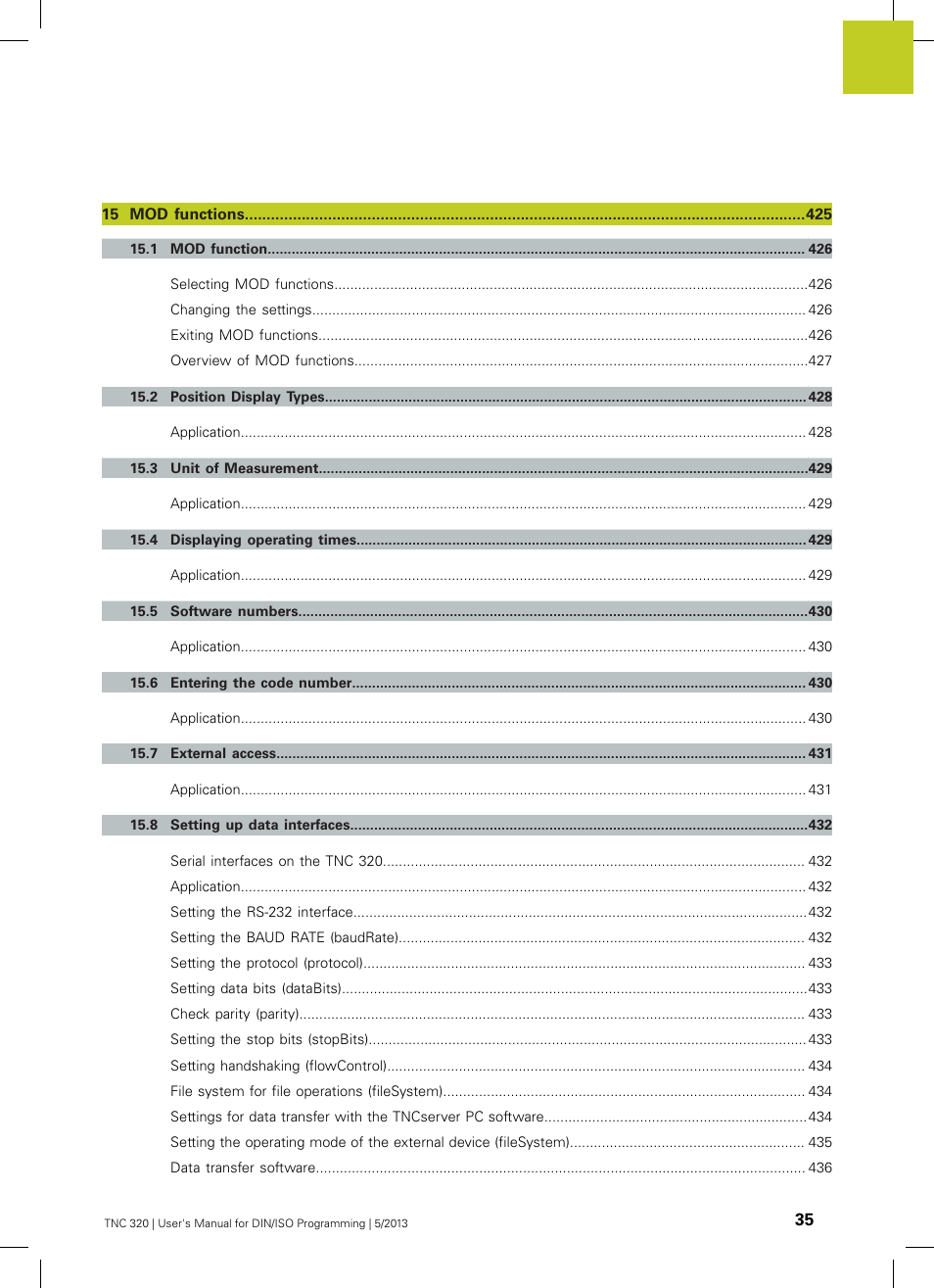 HEIDENHAIN TNC 320 (34055x-06) ISO programming User Manual | Page 35 / 509