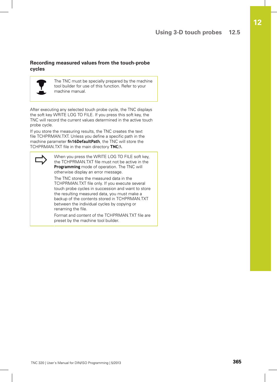 Using 3-d touch probes 12.5 | HEIDENHAIN TNC 320 (34055x-06) ISO programming User Manual | Page 365 / 509