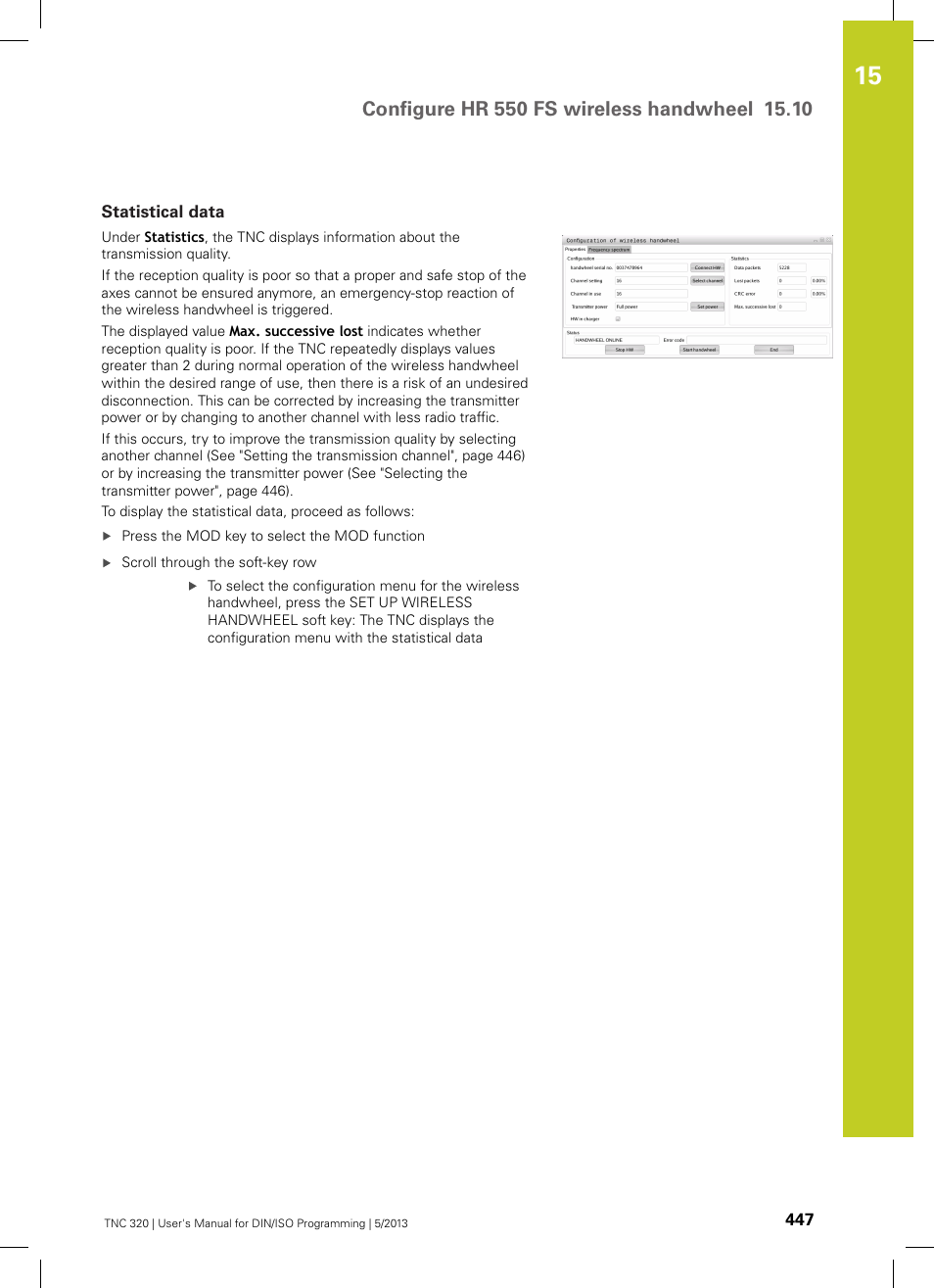 Statistical data | HEIDENHAIN TNC 320 (34055x-06) ISO programming User Manual | Page 447 / 509