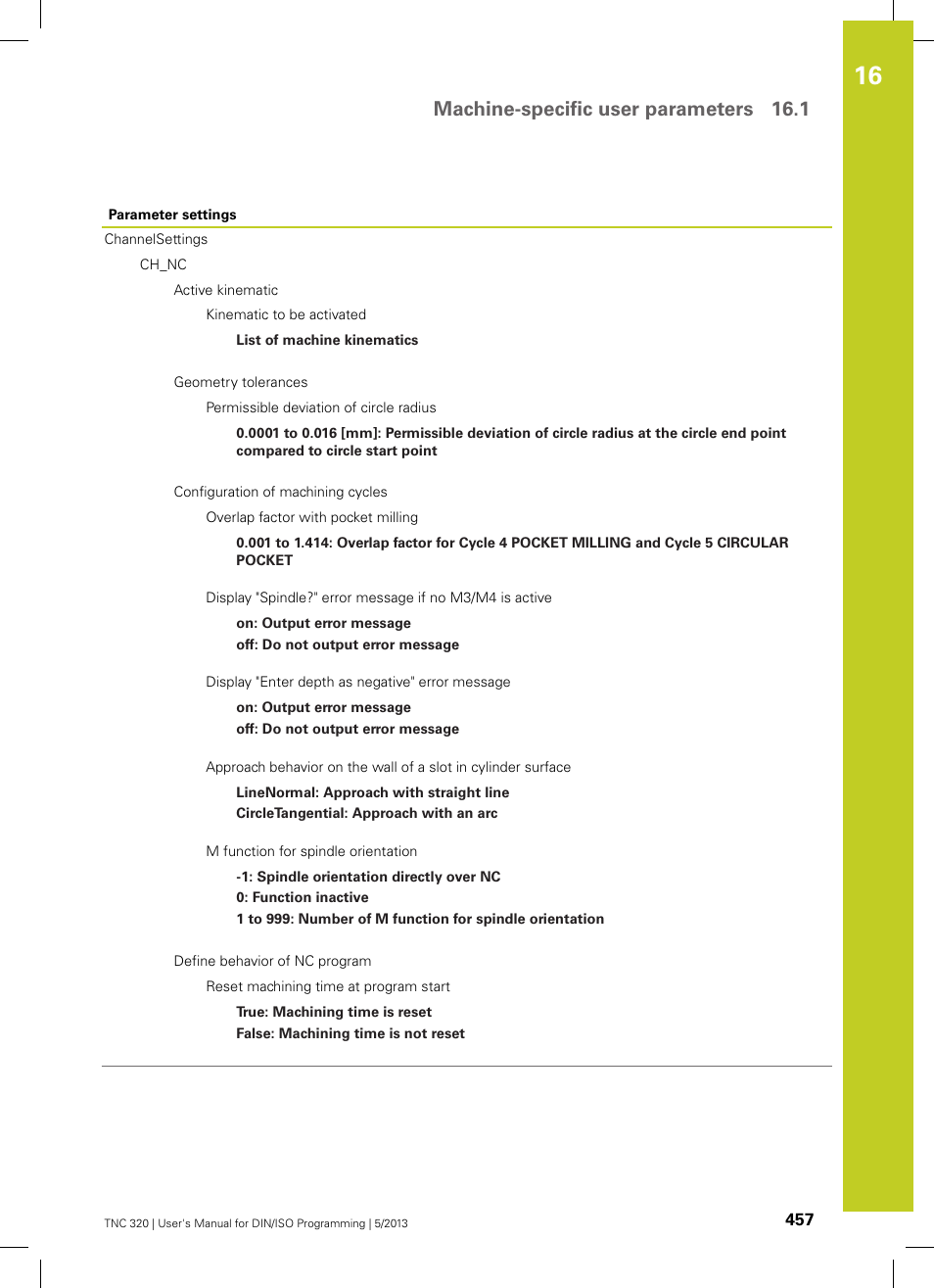 Machine-specific user parameters 16.1 | HEIDENHAIN TNC 320 (34055x-06) ISO programming User Manual | Page 457 / 509