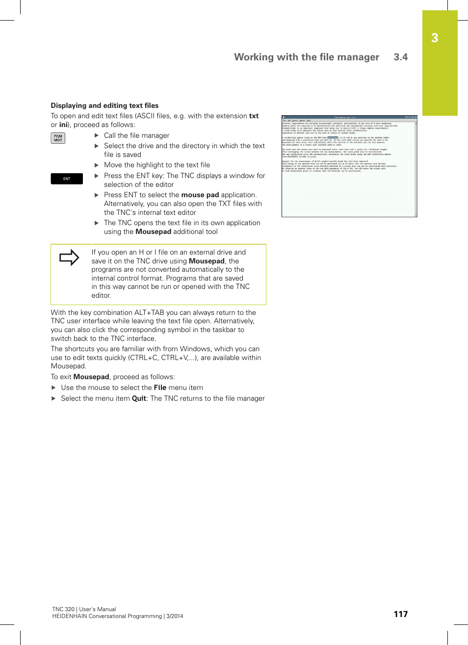 Working with the file manager 3.4 | HEIDENHAIN TNC 320 (77185x-01) User Manual | Page 117 / 581