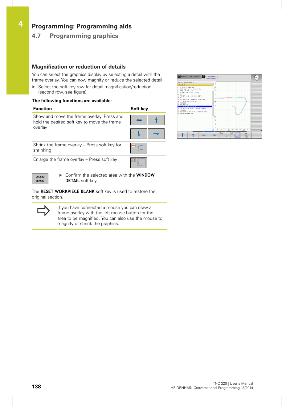 Magnification or reduction of details | HEIDENHAIN TNC 320 (77185x-01) User Manual | Page 138 / 581