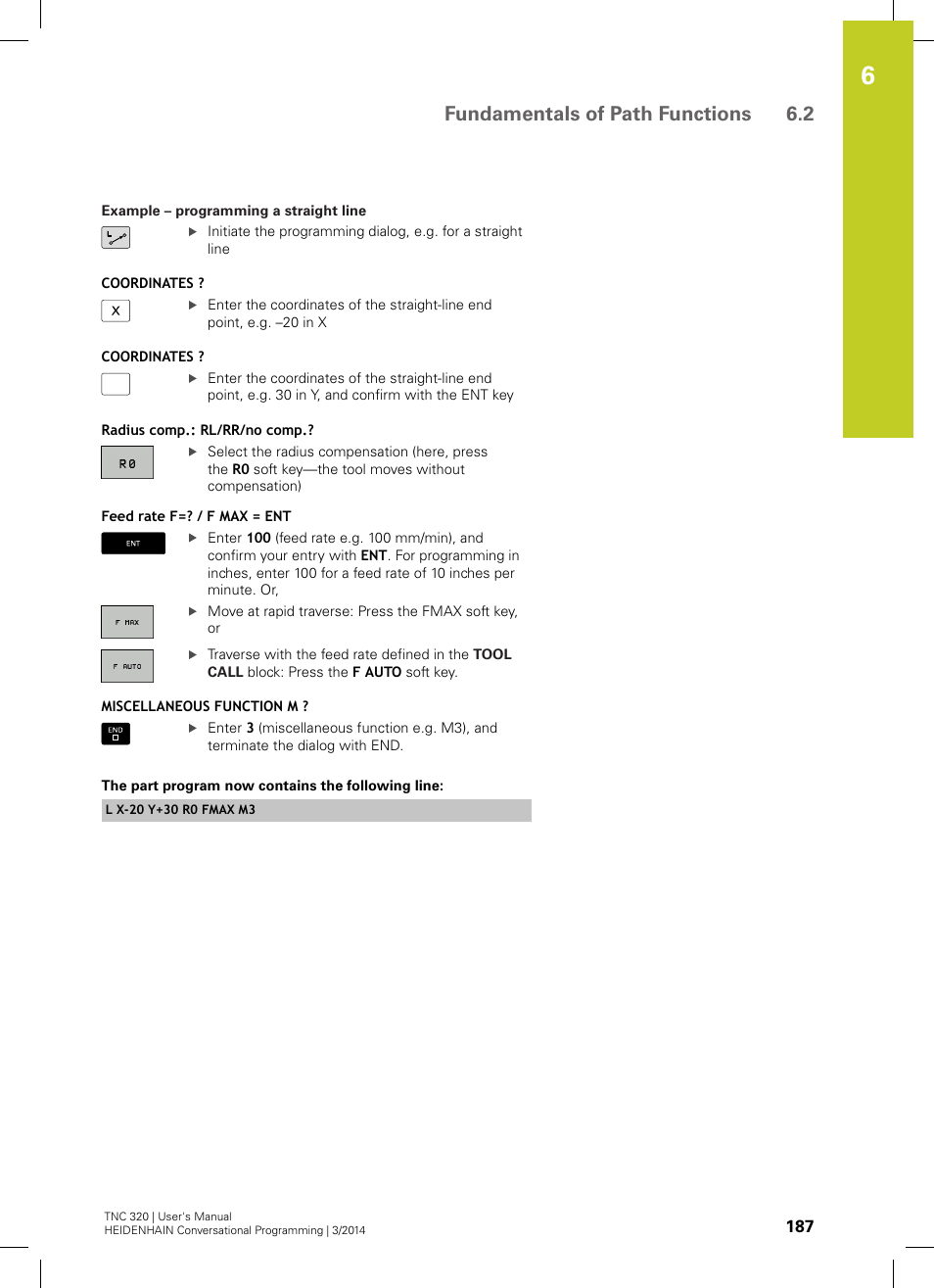 Fundamentals of path functions 6.2 | HEIDENHAIN TNC 320 (77185x-01) User Manual | Page 187 / 581