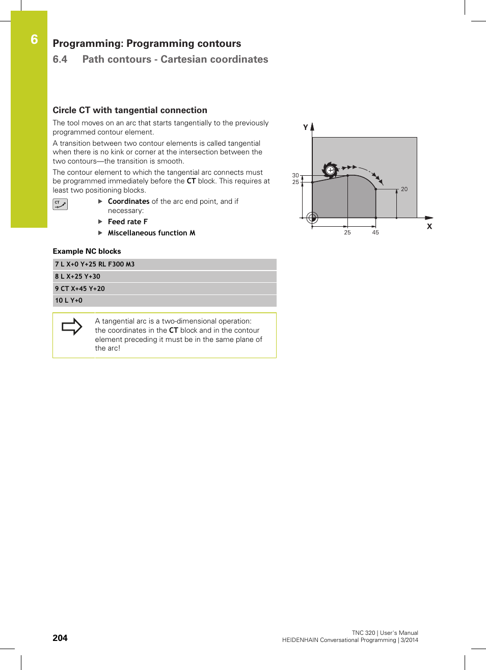 Circle ct with tangential connection | HEIDENHAIN TNC 320 (77185x-01) User Manual | Page 204 / 581