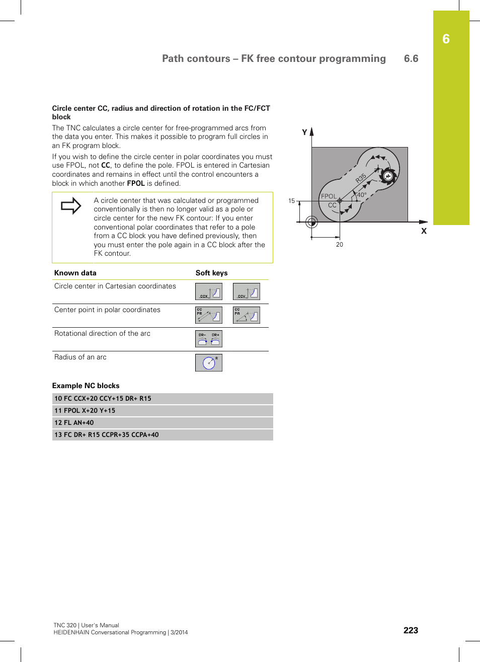 Path contours – fk free contour programming 6.6 | HEIDENHAIN TNC 320 (77185x-01) User Manual | Page 223 / 581