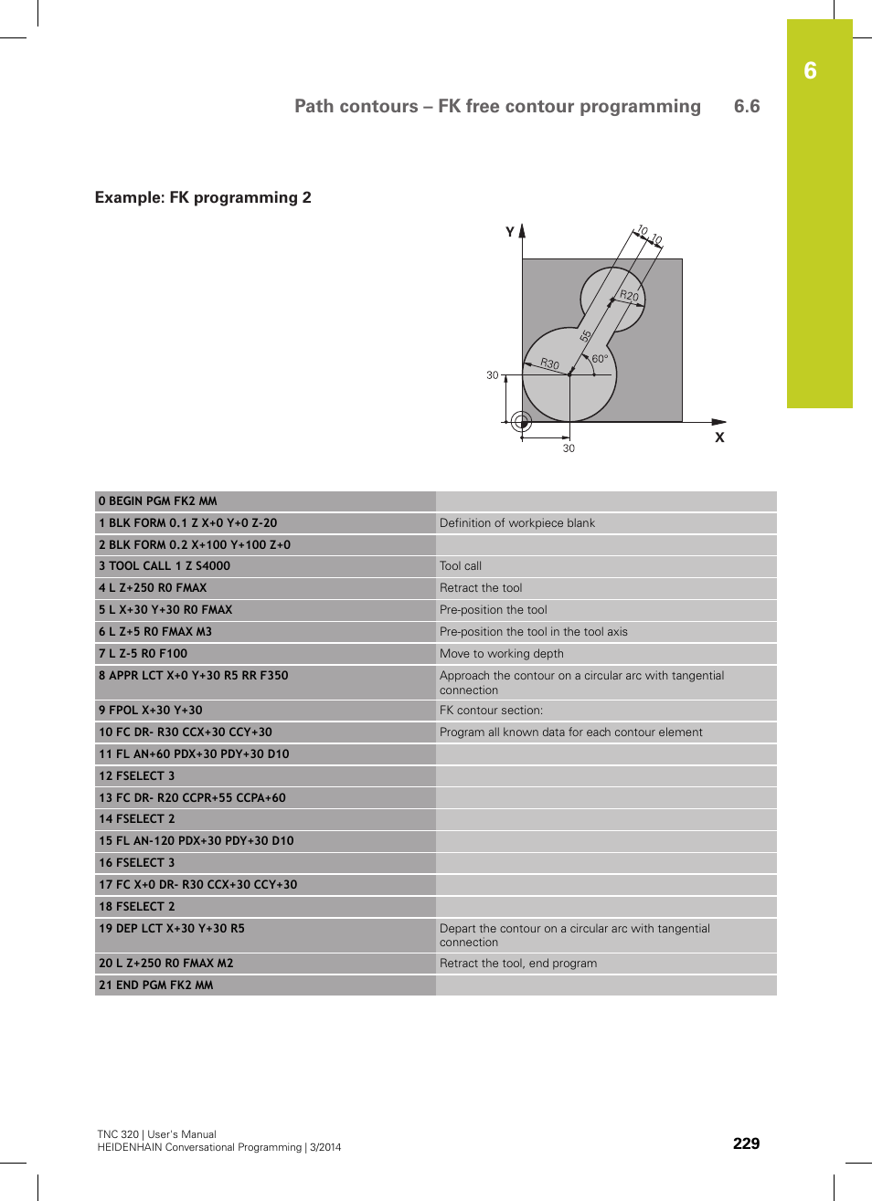 Example: fk programming 2, Path contours – fk free contour programming 6.6 | HEIDENHAIN TNC 320 (77185x-01) User Manual | Page 229 / 581