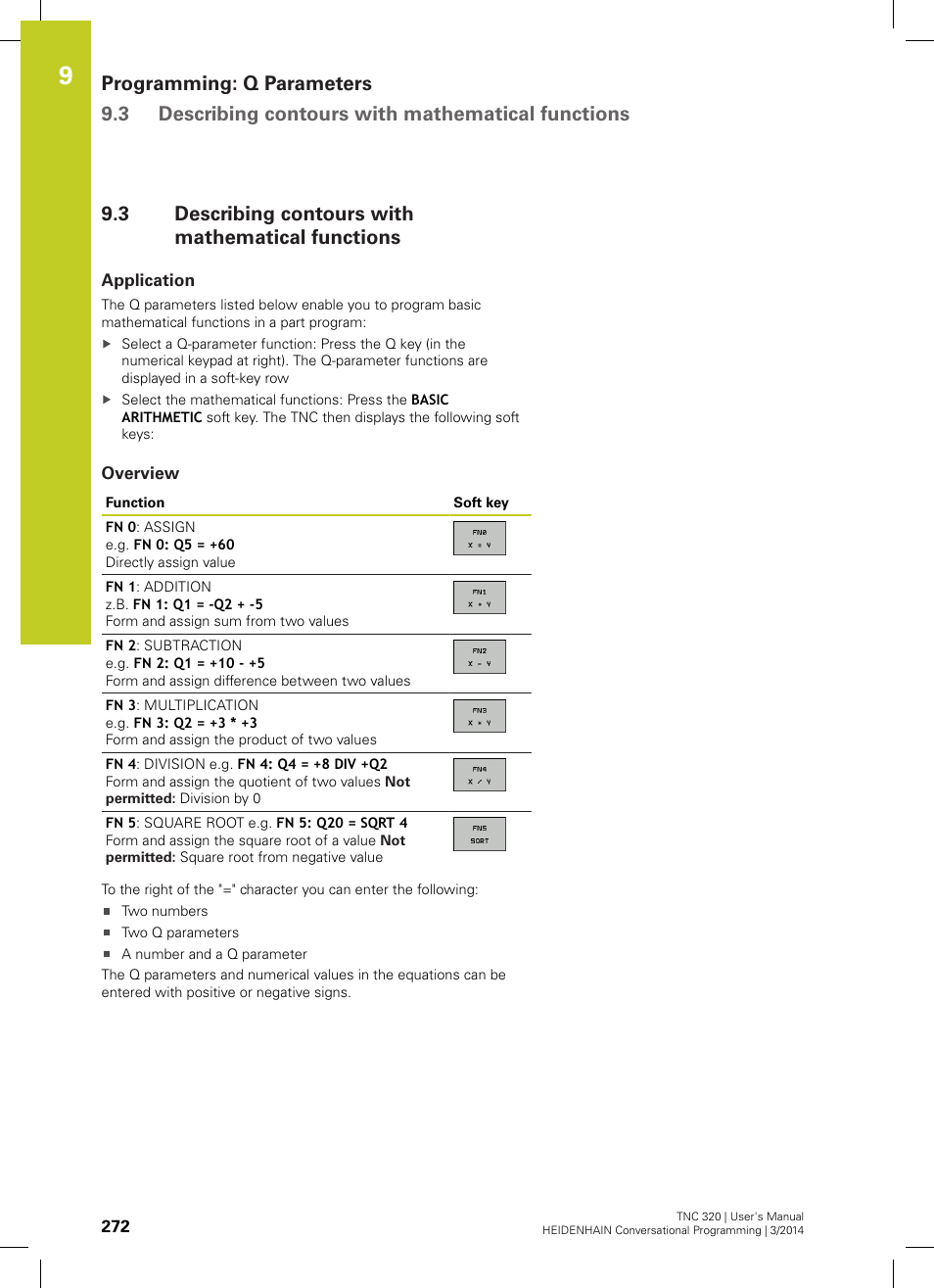 3 describing contours with mathematical functions, Application, Overview | Describing contours with mathematical functions | HEIDENHAIN TNC 320 (77185x-01) User Manual | Page 272 / 581