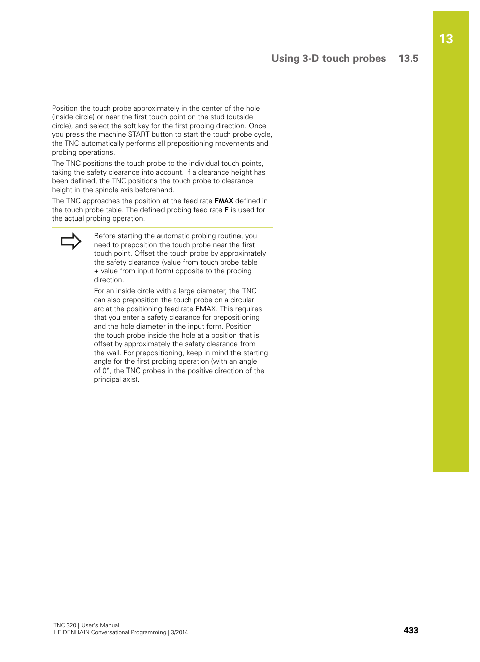 Using 3-d touch probes 13.5 | HEIDENHAIN TNC 320 (77185x-01) User Manual | Page 433 / 581