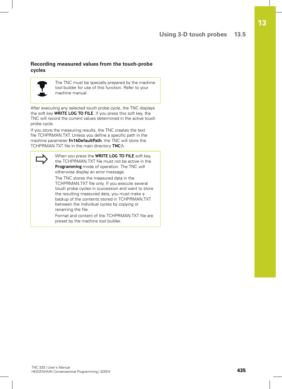 Using 3-d touch probes 13.5 | HEIDENHAIN TNC 320 (77185x-01) User Manual | Page 435 / 581