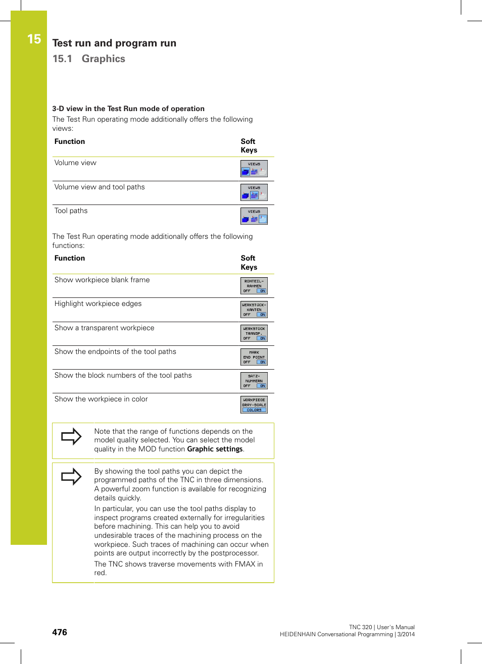 Test run and program run 15.1 graphics | HEIDENHAIN TNC 320 (77185x-01) User Manual | Page 476 / 581