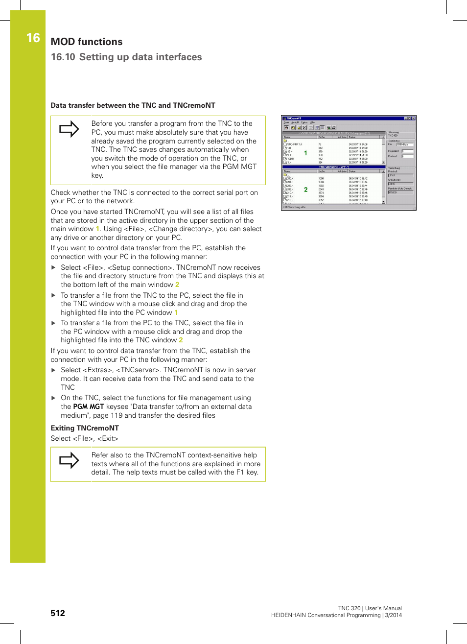 Mod functions 16.10 setting up data interfaces | HEIDENHAIN TNC 320 (77185x-01) User Manual | Page 512 / 581