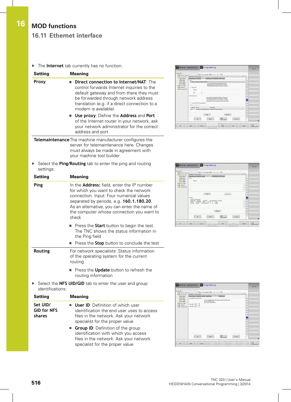 Mod functions 16.11 ethernet interface | HEIDENHAIN TNC 320 (77185x-01) User Manual | Page 516 / 581