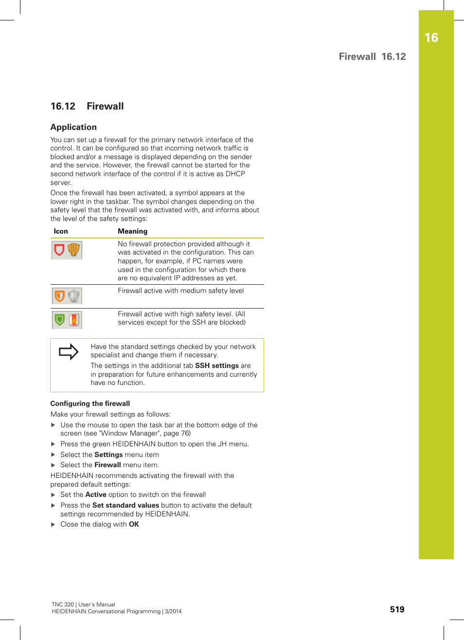 12 firewall, Application, Firewall | Firewall 16.12 | HEIDENHAIN TNC 320 (77185x-01) User Manual | Page 519 / 581