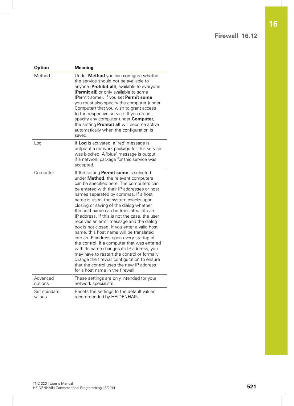Firewall 16.12 | HEIDENHAIN TNC 320 (77185x-01) User Manual | Page 521 / 581